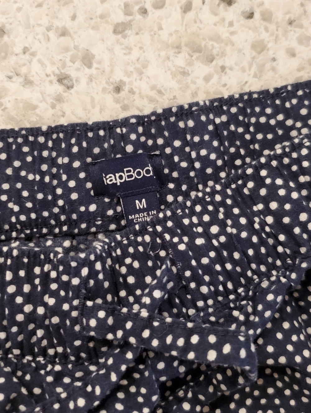 Gap Body Medium Cotton shorts Navy White polka Dots Oversized Flowy Wide Leg - Picture 7 of 15